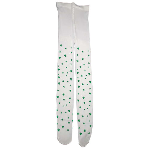 Shamrock Kids Tights - White & Green