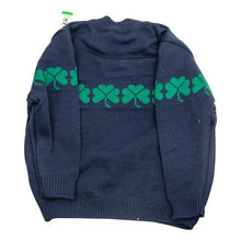 Load image into Gallery viewer, Crew Sweater With Shamrocks Navy