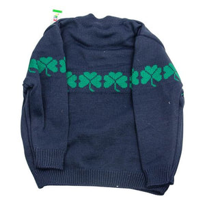 Crew Sweater With Shamrocks Navy