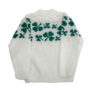 Shamrock Crew Sweater White