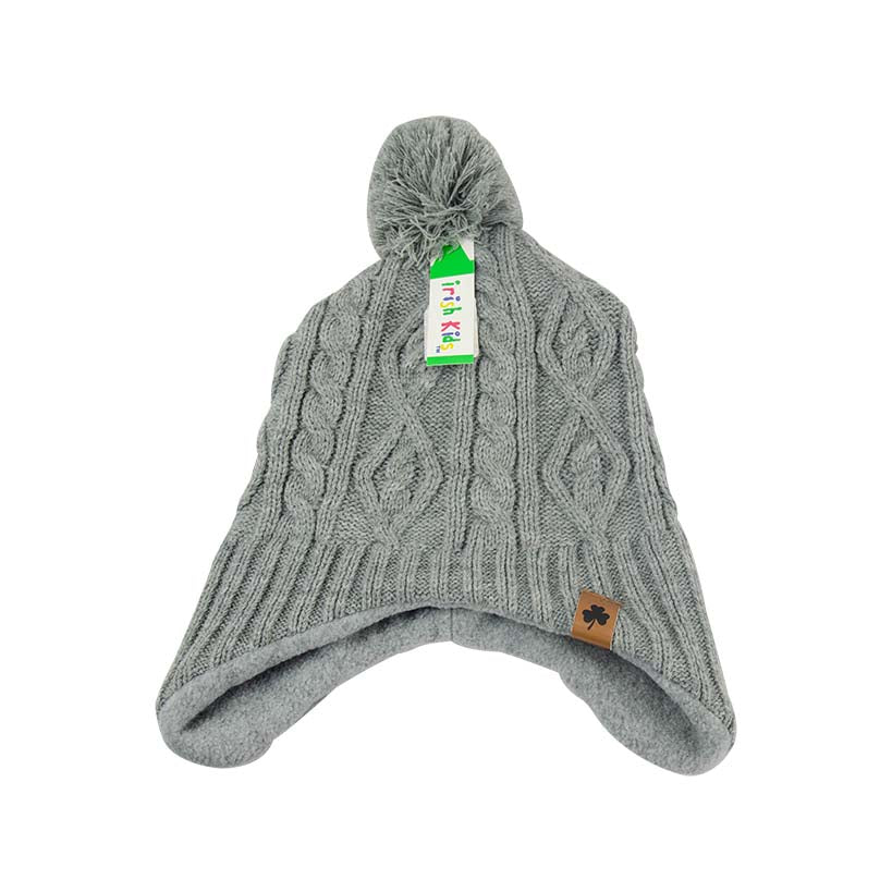 Grey Aran Youth  Knit Cap