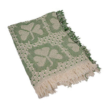 Load image into Gallery viewer, Green &amp; Cream Shamrock Throw