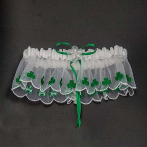 Shamrock Garter Set In Green