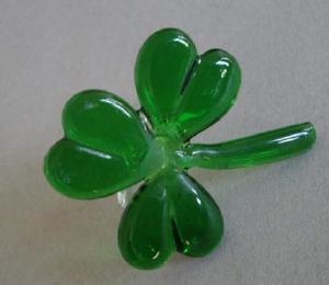 Glass Shamrock Napkin Rings