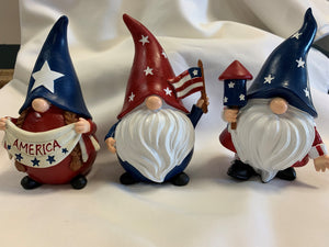 Stars And Stripes Gnomes - Set Of 3