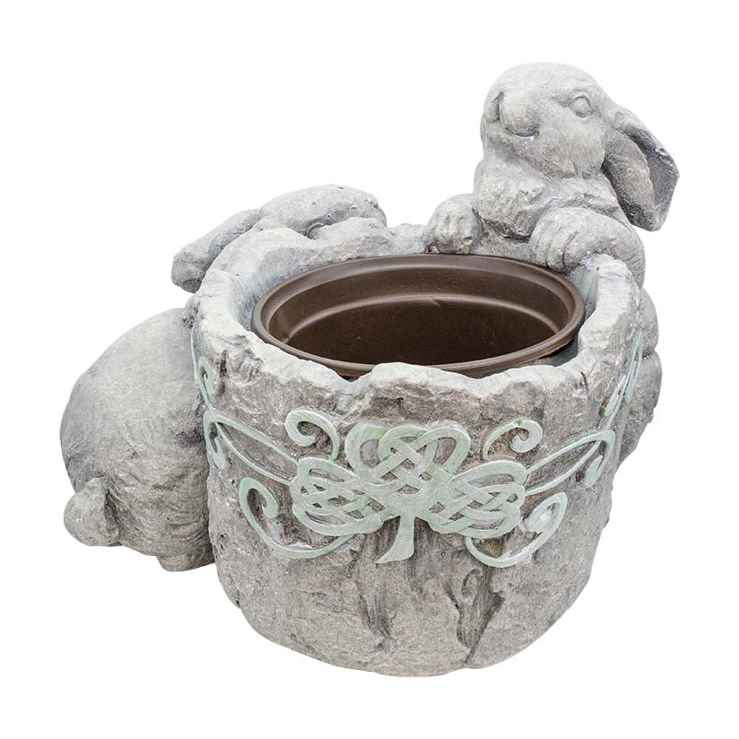 Bunny Flower Pot - Shamrock Motif