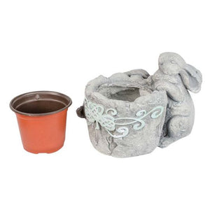 Bunny Flower Pot - Shamrock Motif