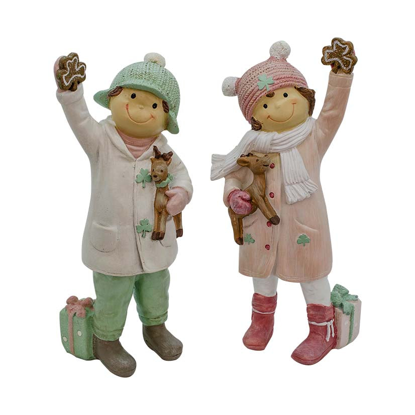 His And Her Figurines With Presents And Shamrocks - Set Of 2