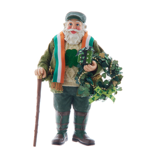 Musical Santa With Shillelagh And Wreath