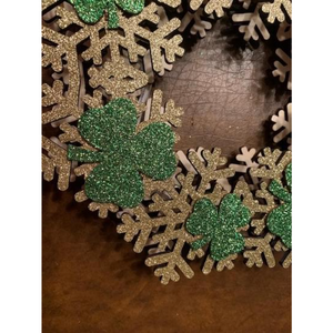 Snowflakes And Shamrocks Light Up Wreath