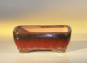 Parisian Red Ceramic Bonsai Pot - Rectangle -6.125 x 5.0 x 2.125