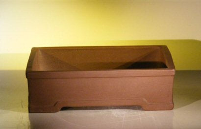 Tan Unglazed Ceramic Bonsai Pot - Rectangle-14.125 x 11.0 x 4.0