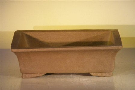 Tan Unglazed Ceramic Bonsai Pot - Rectangle-12 x 9.625 x 3.5