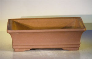 Tan Unglazed Ceramic Bonsai Pot - Rectangle -12x9.625x3.5