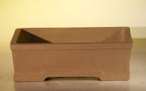 Tan Unglazed Ceramic Bonsai Pot - Rectangle -10 x 7.875 x 3.125