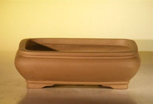 Tan Unglazed Ceramic Bonsai Pot - Rectangle-8 x 6 x 3