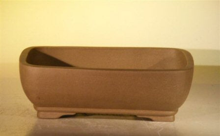 Tan Unglazed Ceramic Bonsai Pot - Rectangle-6.5 x 4.5 x 2.125