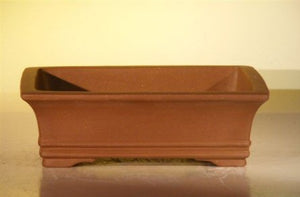 Brown Unglazed Ceramic Bonsai Pot - Rectangle-6.5 x 4.5 x 2.125