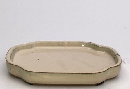 Beige Ceramic Humidity / Drip Tray -  Oval-6.75 x 5.0 x .5OD-6.0 x 4.5 x .25ID