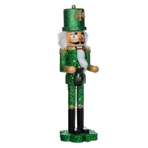 Wooden Nutcracker On A Shamrock Base