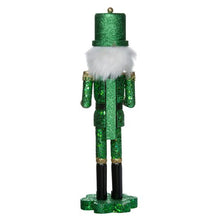 Load image into Gallery viewer, Wooden Nutcracker On A Shamrock Base