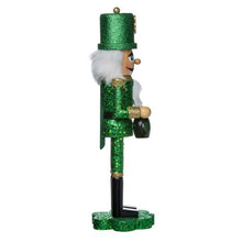 Load image into Gallery viewer, Wooden Nutcracker On A Shamrock Base