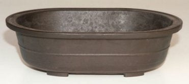 Brown Mica Bonsai Pot - Oval-14 x 9.75 x 4.0OD-12.5 x 8.25 x 3.25 ID