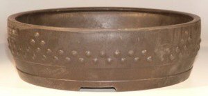 Brown Mica Bonsai Pot - Round -15.5 x  4.5 OD-14.0 x 4.0 ID