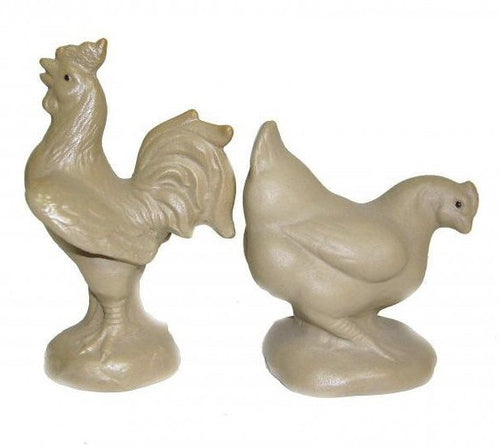 Ceramic Chicken & Rooster Figurines- Set of 4-Various Poses - 3