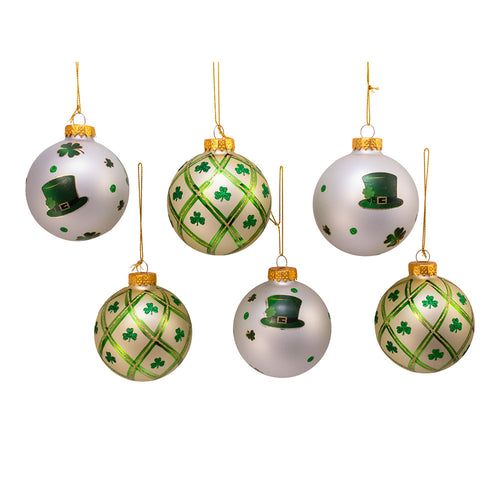 Glass Irish Design Ball Ornaments