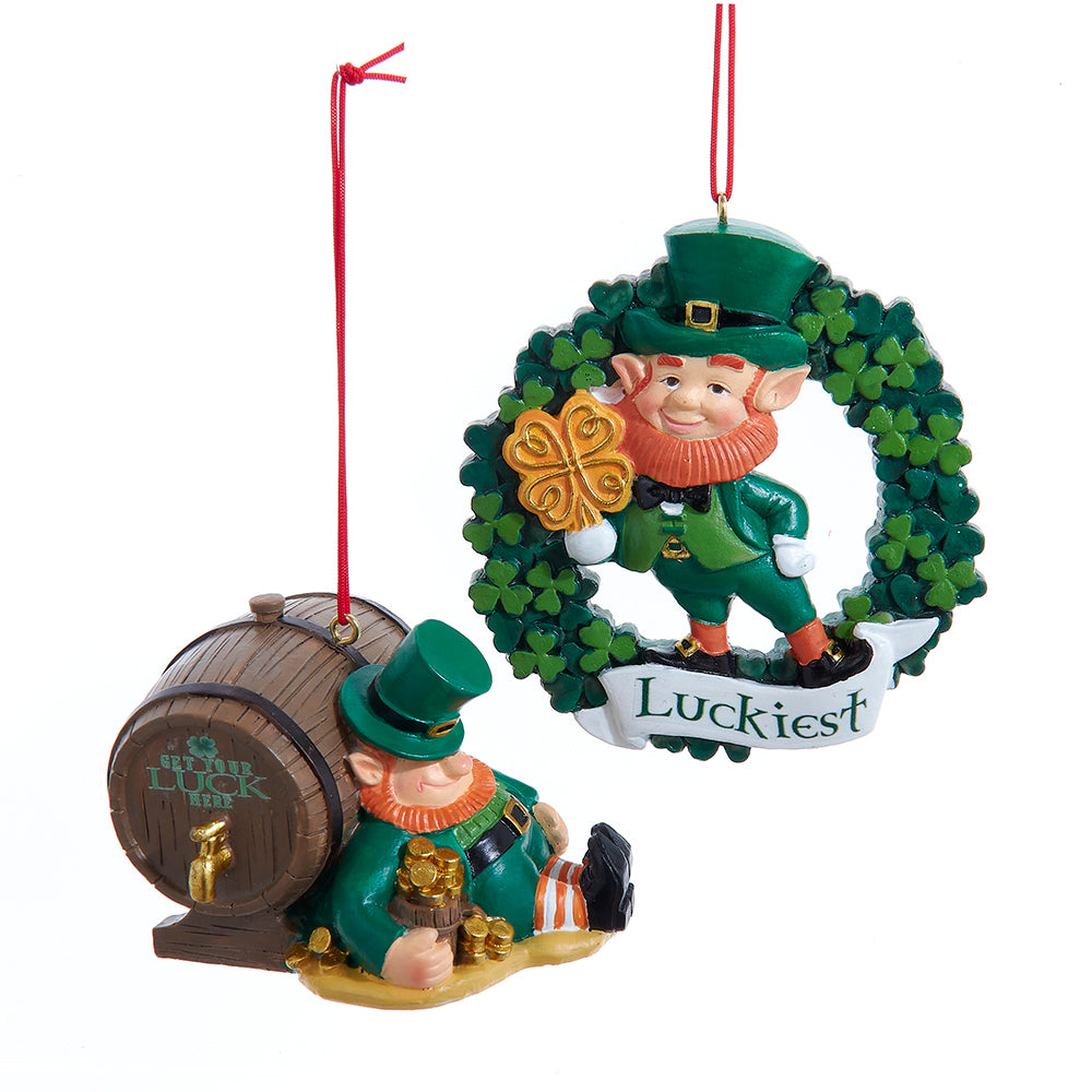 Silly Leprechauns Set Of Two Ornaments