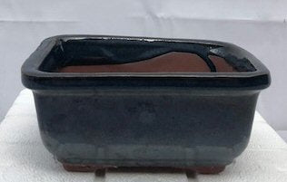 Blue Ceramic Bonsai Pot - Rectangle- 6.5 x 5 x 3